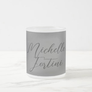 Caneca De Café Vidro Jateado Nome de escrita manual moderna minimalista profiss