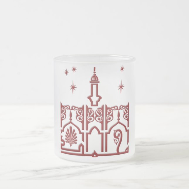 Caneca De Café Vidro Jateado nome do árabe de Mohamed (Centro)