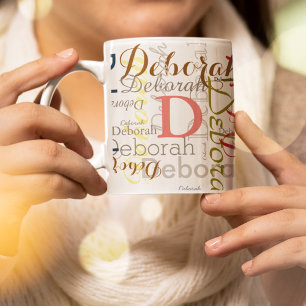 Caneca De Café Vidro Jateado Nome Personalizado e Tipografia Inicial