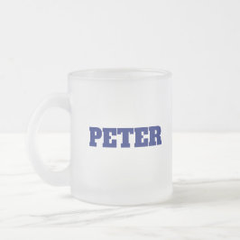 Caneca De Café Vidro Jateado Nome personalizado personalizado do Monograma Simp