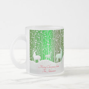 Caneca De Café Vidro Jateado Nome Verde de Edição do Conjunto de Revistas Branc