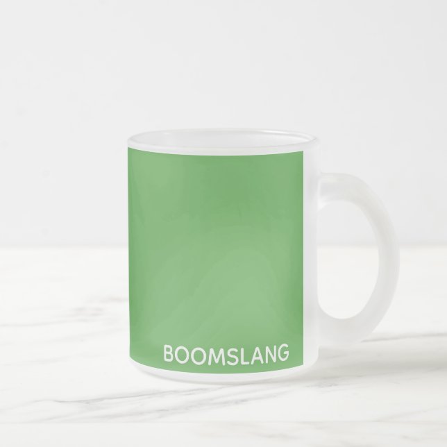 Caneca De Café Vidro Jateado Nome verde do Boomslang (Direita)