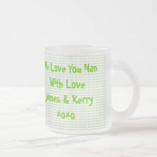 Caneca De Café Vidro Jateado Nós amamos Nan