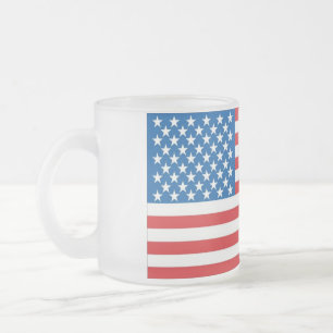 Caneca De Café Vidro Jateado nós bandeira grande