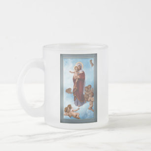 Caneca De Café Vidro Jateado Nossa Senhora dos Anjos por William Bouguereau