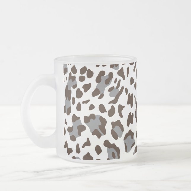 Caneca De Café Vidro Jateado Nova Textura de Leopardo 7 (Esquerda)