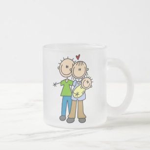 Caneca De Café Vidro Jateado Novos Pais Camisetas e Presentes para Bebê Recém-N