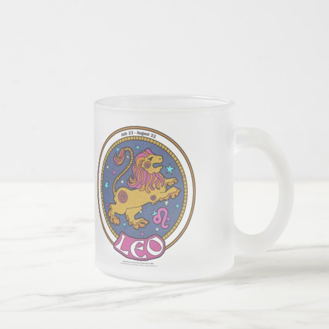 Caneca De Café Vidro Jateado NP Leo Fosco Glass Mug (Direita)