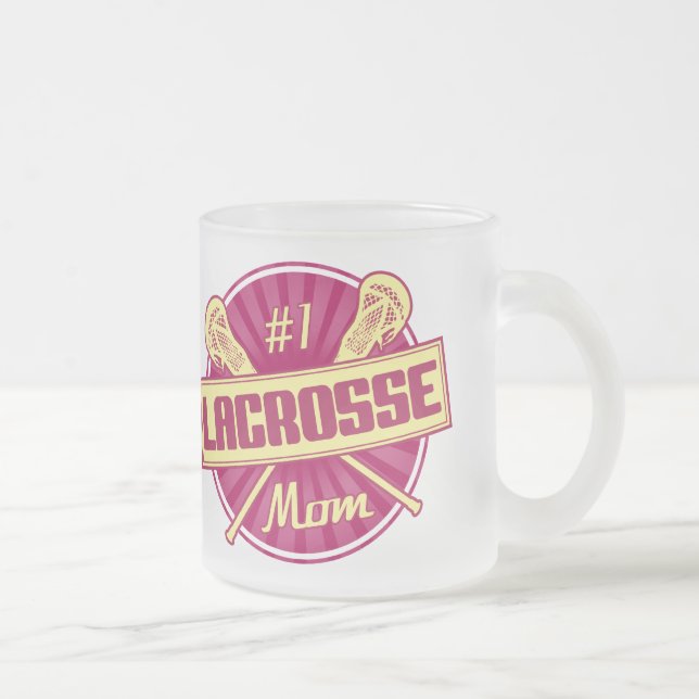 Caneca De Café Vidro Jateado Número 1, mãe de Lacrosse, LAX (Direita)