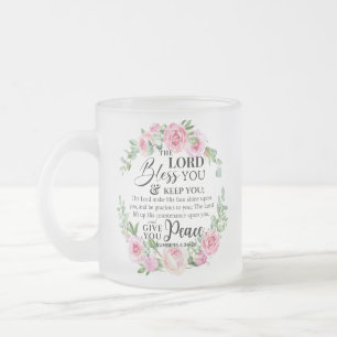 Caneca De Café Vidro Jateado Números 6:24-26 O Senhor Abençoa-te a Bíblia