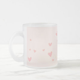 Caneca De Café Vidro Jateado O amor está no ar, corações cor-de-rosa