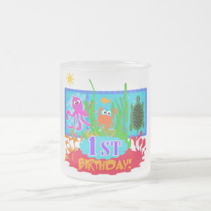 Caneca De Café Vidro Jateado ø Camiseta submarino do aniversário da aventura