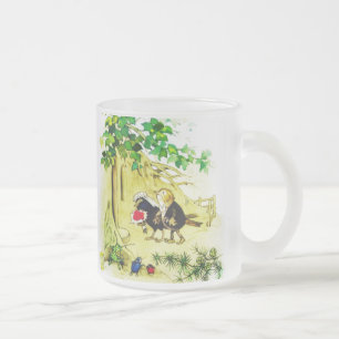 Caneca De Café Vidro Jateado O Casamento de Pássaros