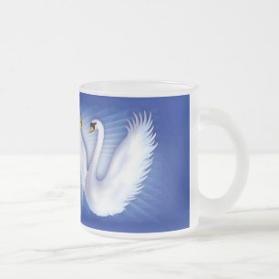 Caneca De Café Vidro Jateado O Casamento de Swan