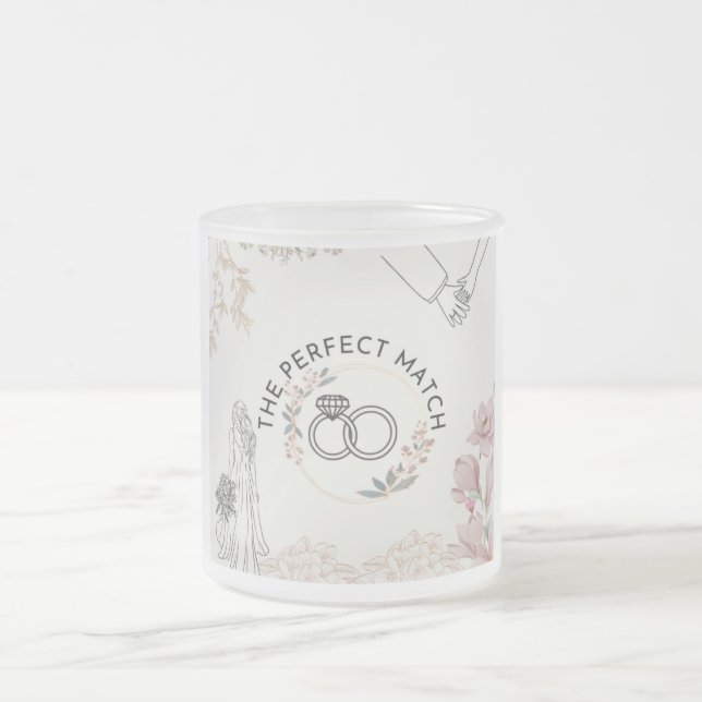 Caneca De Café Vidro Jateado O casamento perfeito (Centro)