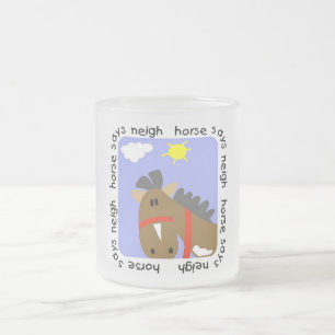 Caneca De Café Vidro Jateado O cavalo diz o camiseta e os presentes do Neigh