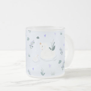 Caneca De Café Vidro Jateado O Cisne Coroado