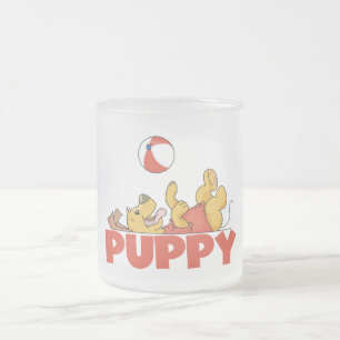 Caneca De Café Vidro Jateado O filhote de cachorro joga o camiseta e os