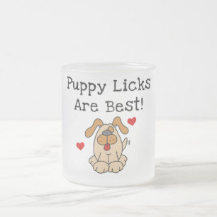 Caneca De Café Vidro Jateado O filhote de cachorro Licks é o melhores camiseta