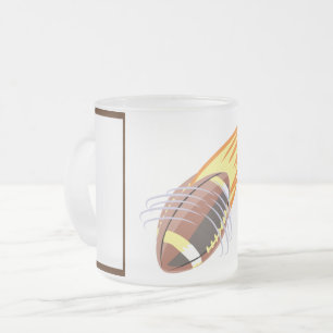 Caneca De Café Vidro Jateado O Futebol Flaming -