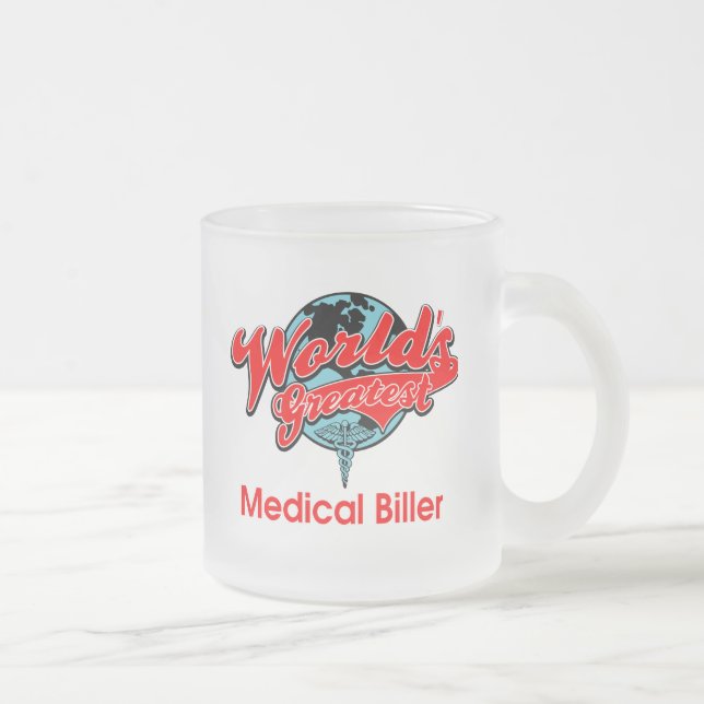 Caneca De Café Vidro Jateado O grande Biller médico do mundo (Direita)