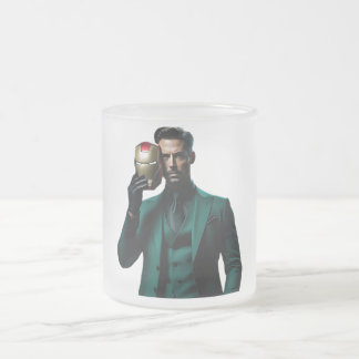 Caneca De Café Vidro Jateado O Homem de Ferro nunca morre