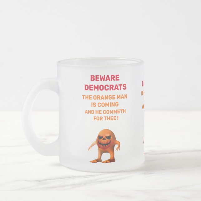 CANECA DE CAFÉ VIDRO JATEADO O HOMEM LARANJA (Esquerda)