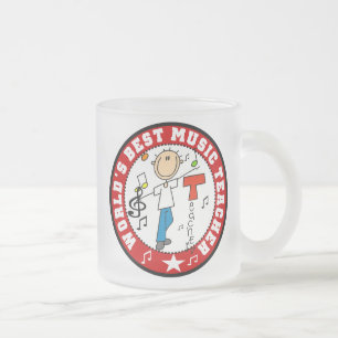 Caneca De Café Vidro Jateado O melhor professor de música do mundo