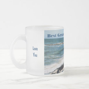 Caneca De Café Vidro Jateado O melhor vovô na pesca do mundo/Homens