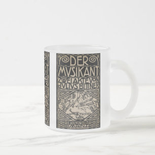 Caneca De Café Vidro Jateado O músico perto: Koloman Moser 1909