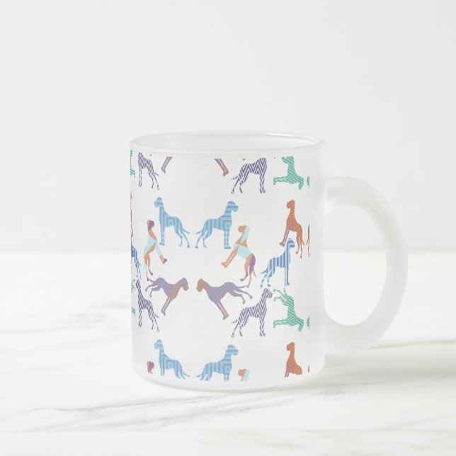 Caneca De Café Vidro Jateado o padrão Padrão Dogue Alemão (Direita)