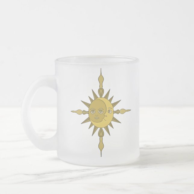 Caneca De Café Vidro Jateado O Sol e a Lua (Esquerda)