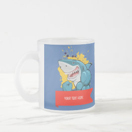 CANECA DE CAFÉ VIDRO JATEADO O TUBARÃO