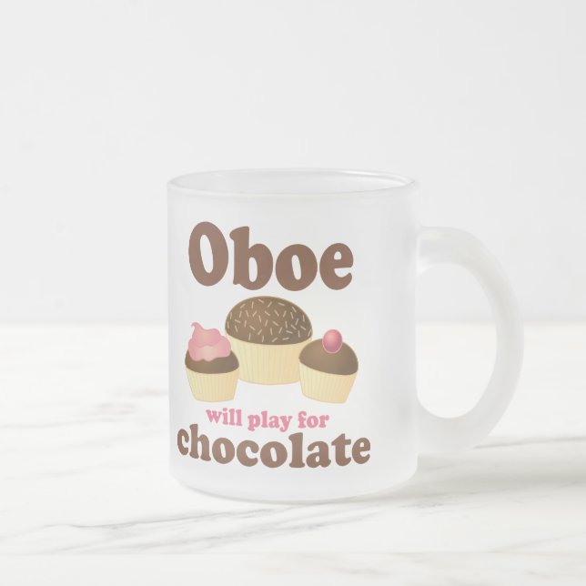 Caneca De Café Vidro Jateado Oboe jogará para o chocolate (Direita)