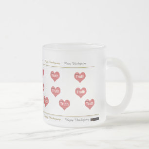 Caneca De Café Vidro Jateado Obrigados Dando Corações a Mug