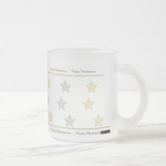Caneca De Café Vidro Jateado Obrigados Dando Estrelas de Mug