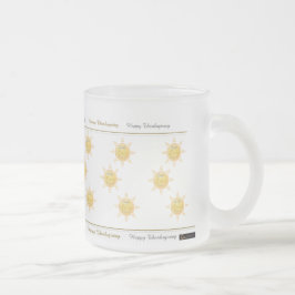 Caneca De Café Vidro Jateado Obrigados Dando Luz Solar De Mug