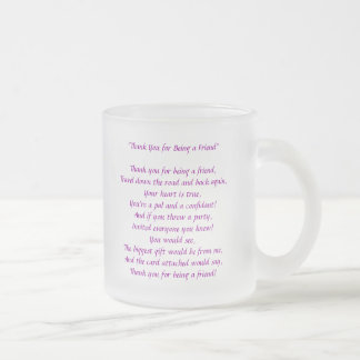 Caneca De Café Vidro Jateado Obrigados para ser meu amigo - caneca do vidro de
