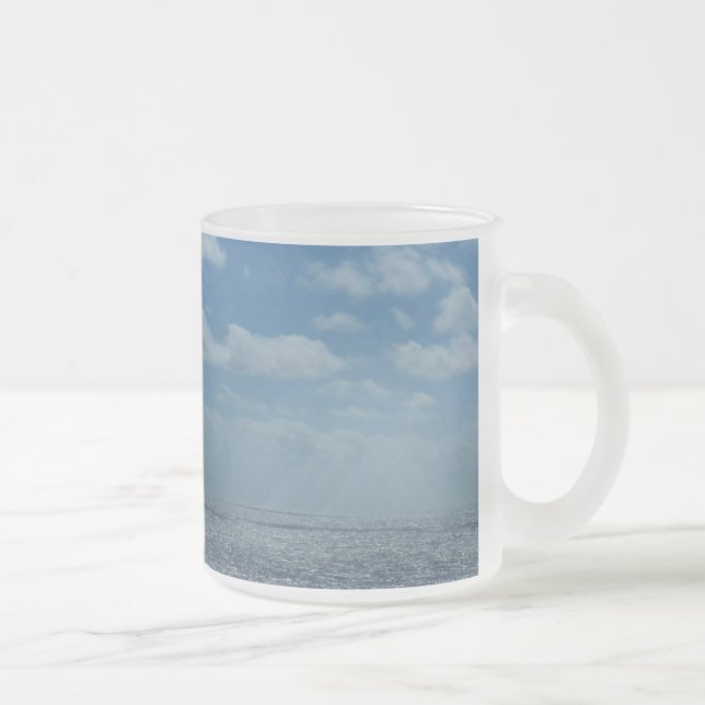 Caneca De Café Vidro Jateado Oceano Azul do Mar de Caribe Sunny (Direita)
