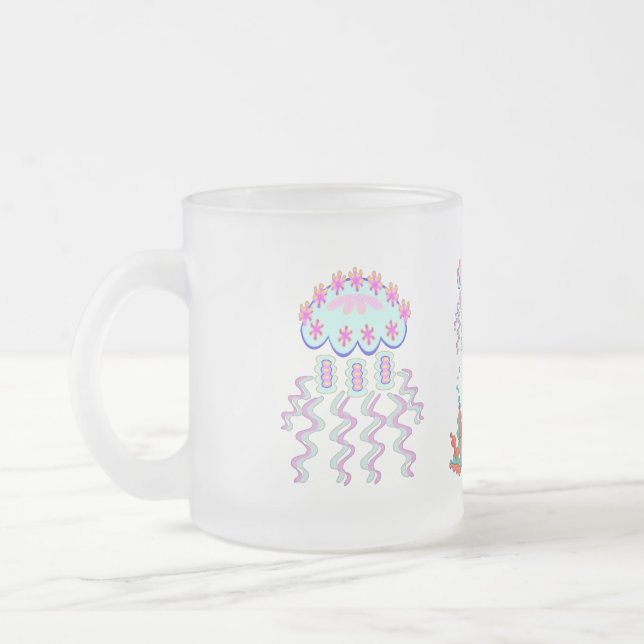 Caneca De Café Vidro Jateado OceanoTribal (Esquerda)