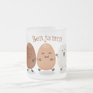 Caneca De Café Vidro Jateado Óculos caianos, bonitos, ilustração engraçada de d