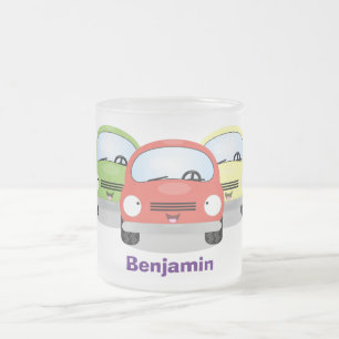 Caneca De Café Vidro Jateado Óculos de desenho animado de kawaii, bonitos