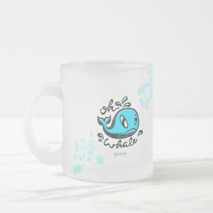 Caneca De Café Vidro Jateado Oh baleia