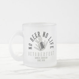 Caneca De Café Vidro Jateado Oktoberfest Funny No Beer No Life