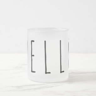 Caneca De Café Vidro Jateado Olá!