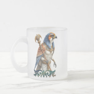 Caneca De Café Vidro Jateado Olho do Sol – O Falcão Eterno do Deserto