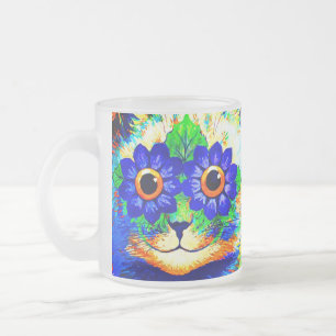 Caneca De Café Vidro Jateado Olhos de Flor de Gato