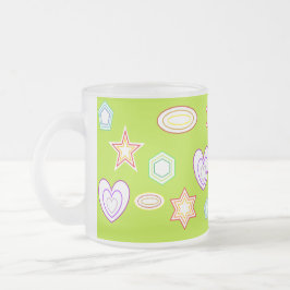 Caneca De Café Vidro Jateado Olive colour Shapes mug