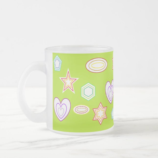 Caneca De Café Vidro Jateado Olive colour Shapes mug (Esquerda)