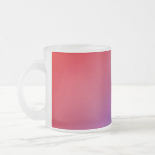 Caneca De Café Vidro Jateado Ombre Diagonal Vermelho